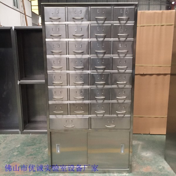 广东学校实验室铝木仪器柜铝木药柜中药百子柜0.8厚尺寸可定制