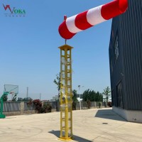 3米机场易折型助航灯塔杆 导航仪玻璃纤维易折支架 带风袋测风装置
